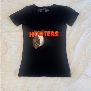 Hooters Black Cotton Blend Top